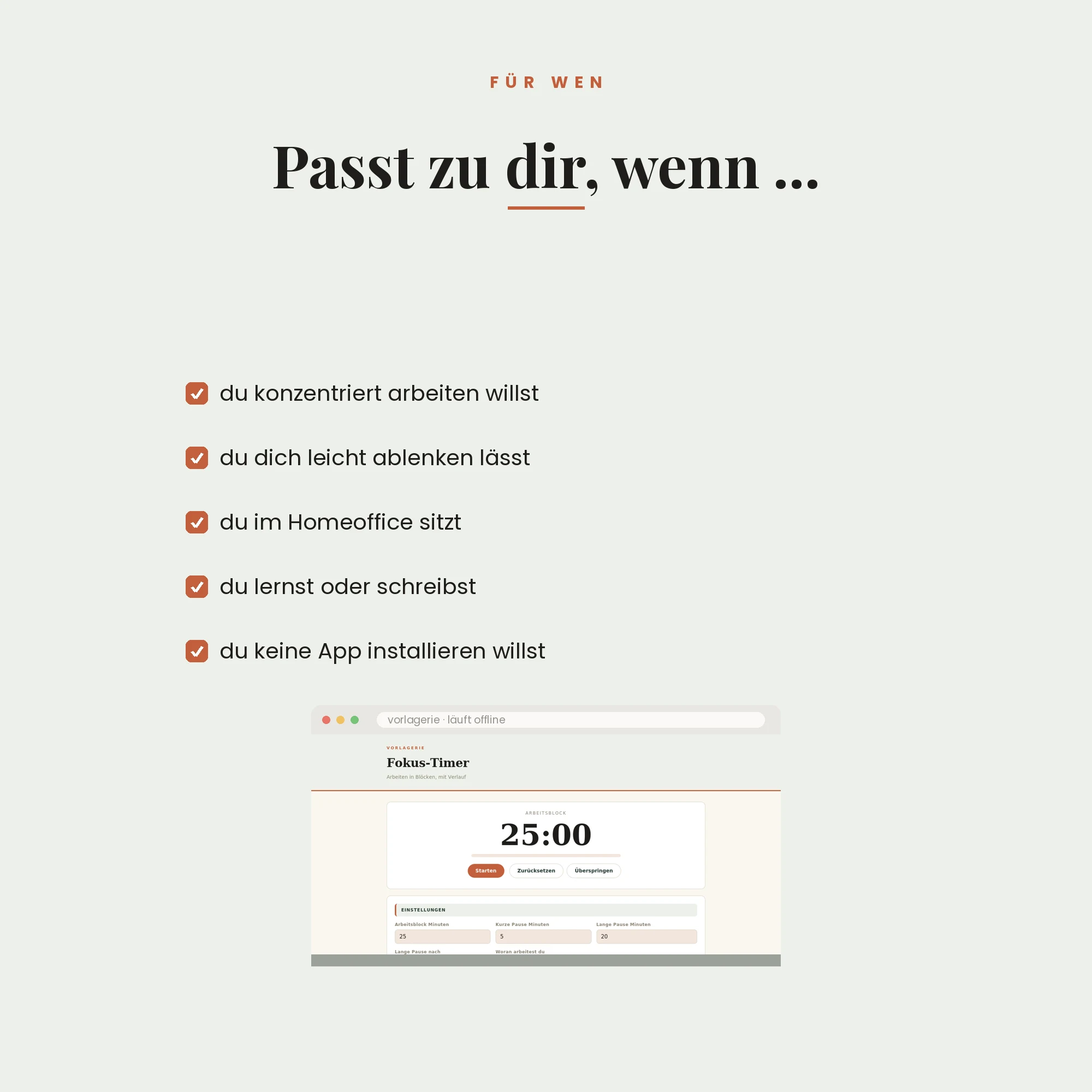 Fokus-Timer – für wen es passt