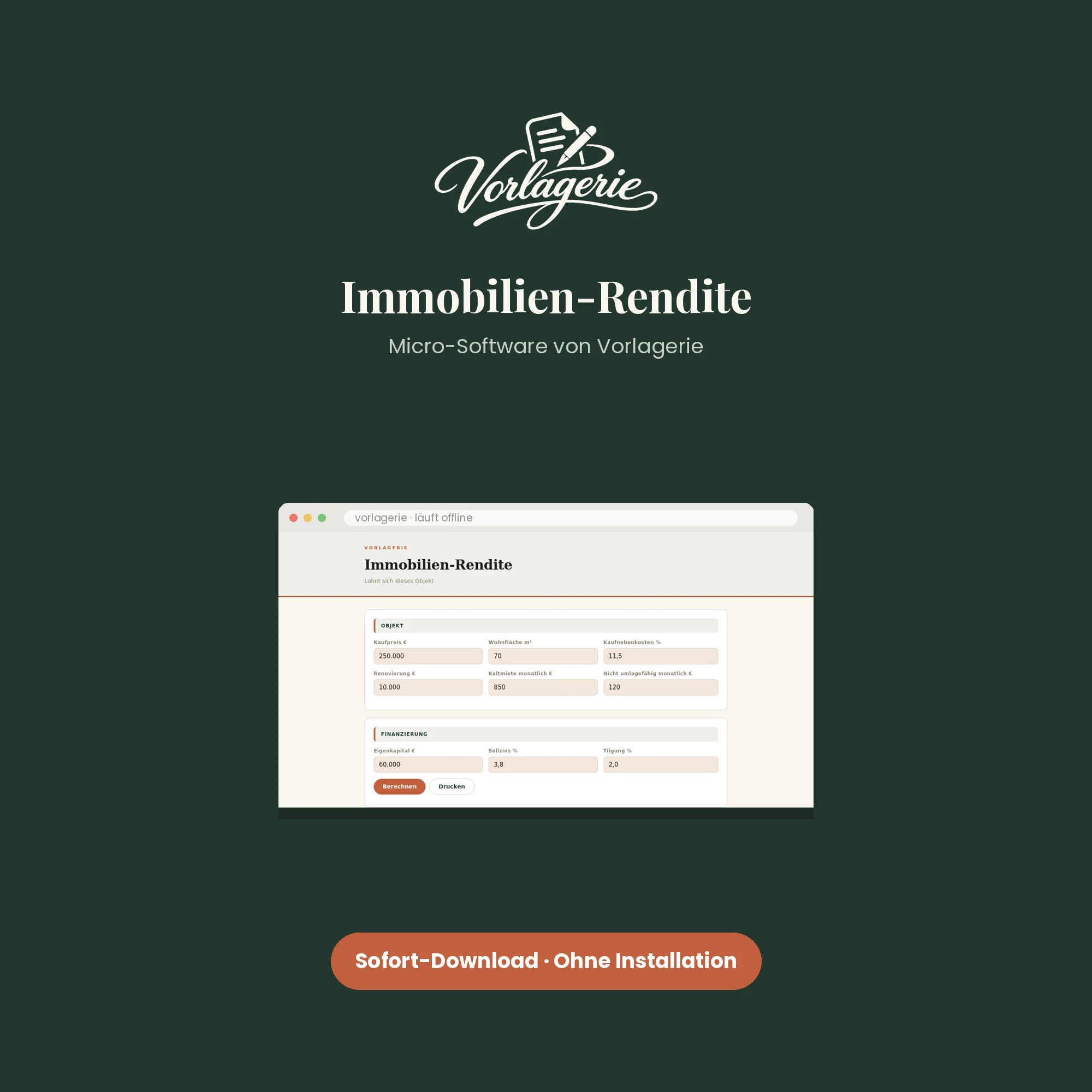 Immobilien-Renditerechner – Vorlagerie