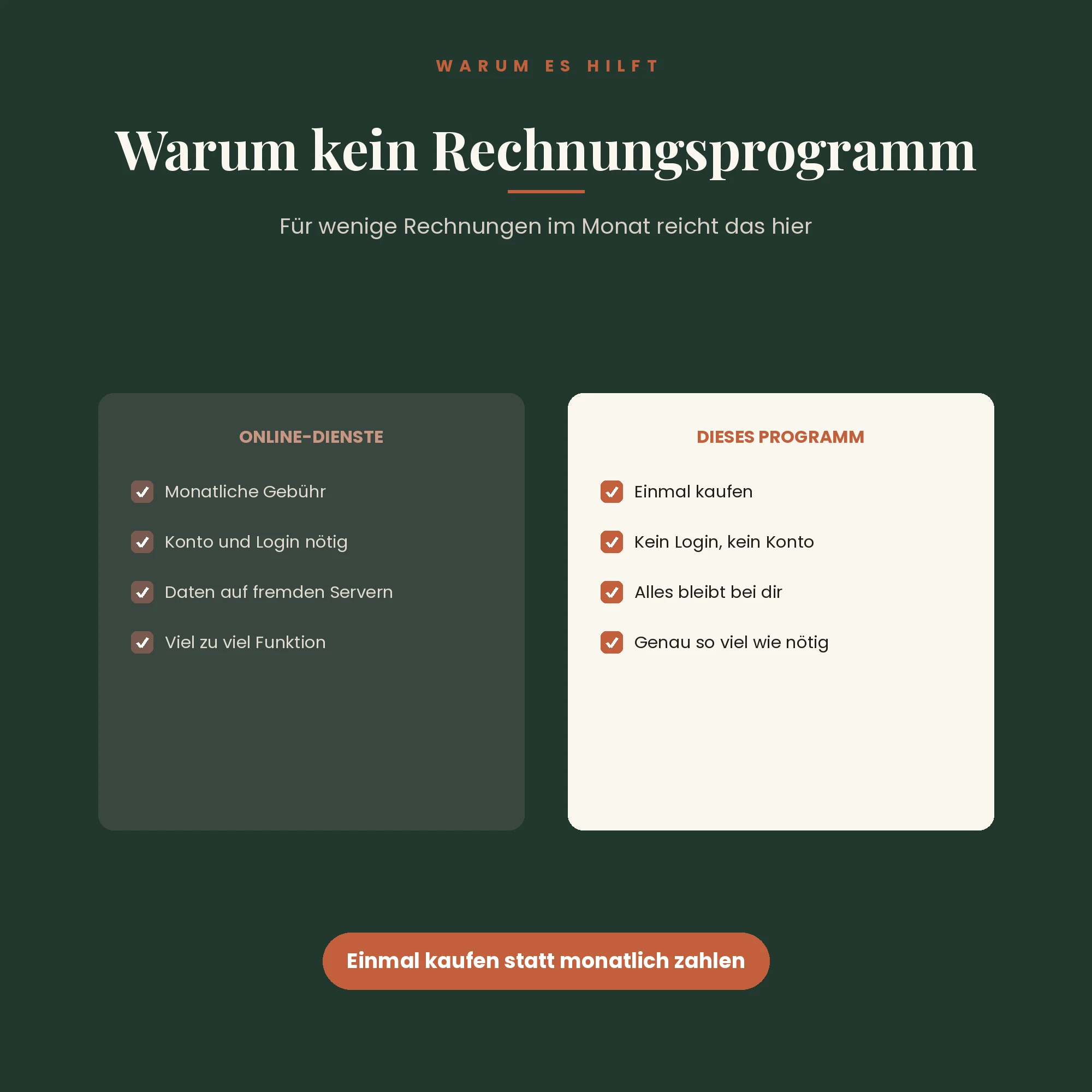 Rechnungs-Generator – der Unterschied zu Online-Diensten