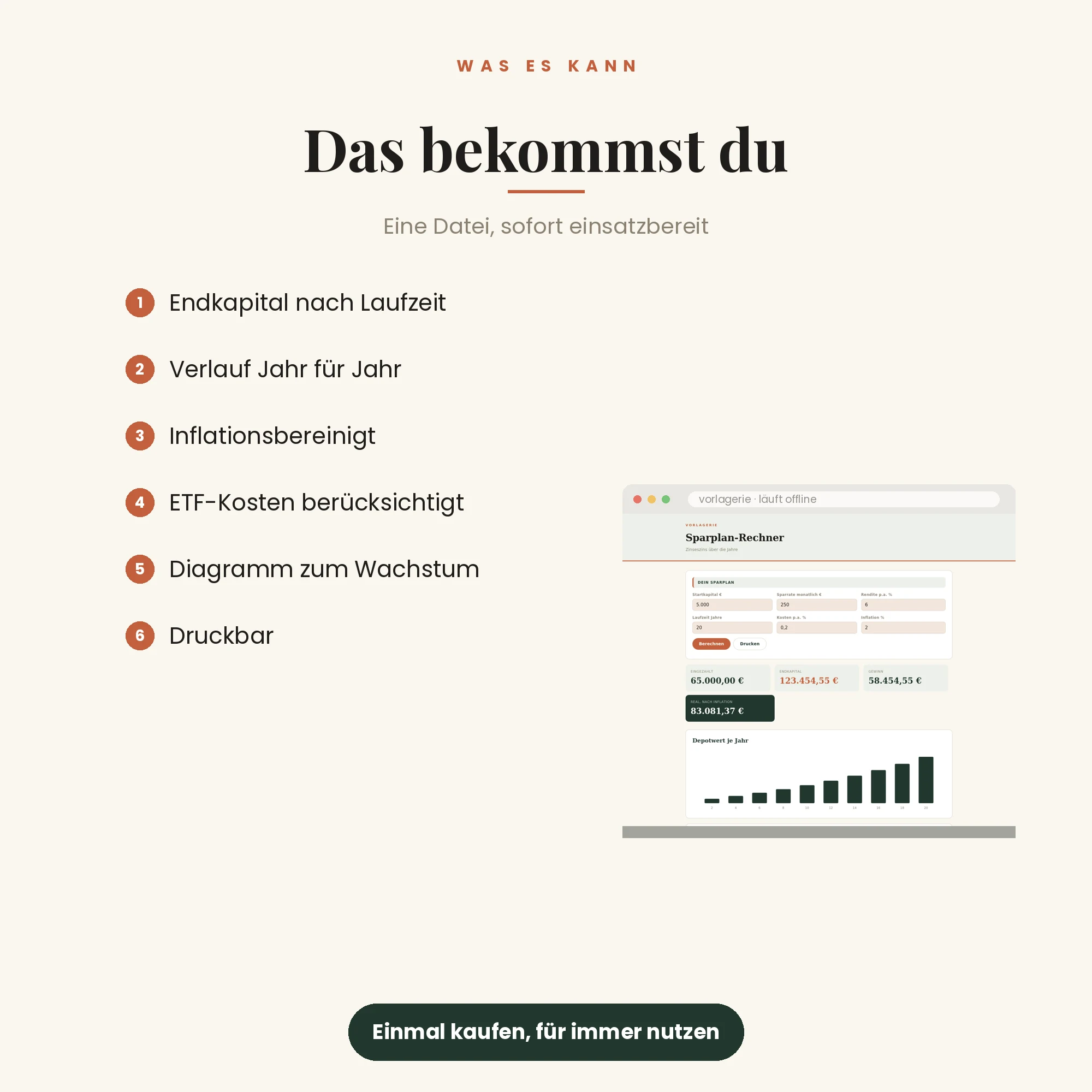 Sparplan-Rechner (Programm) – das kann das Programm