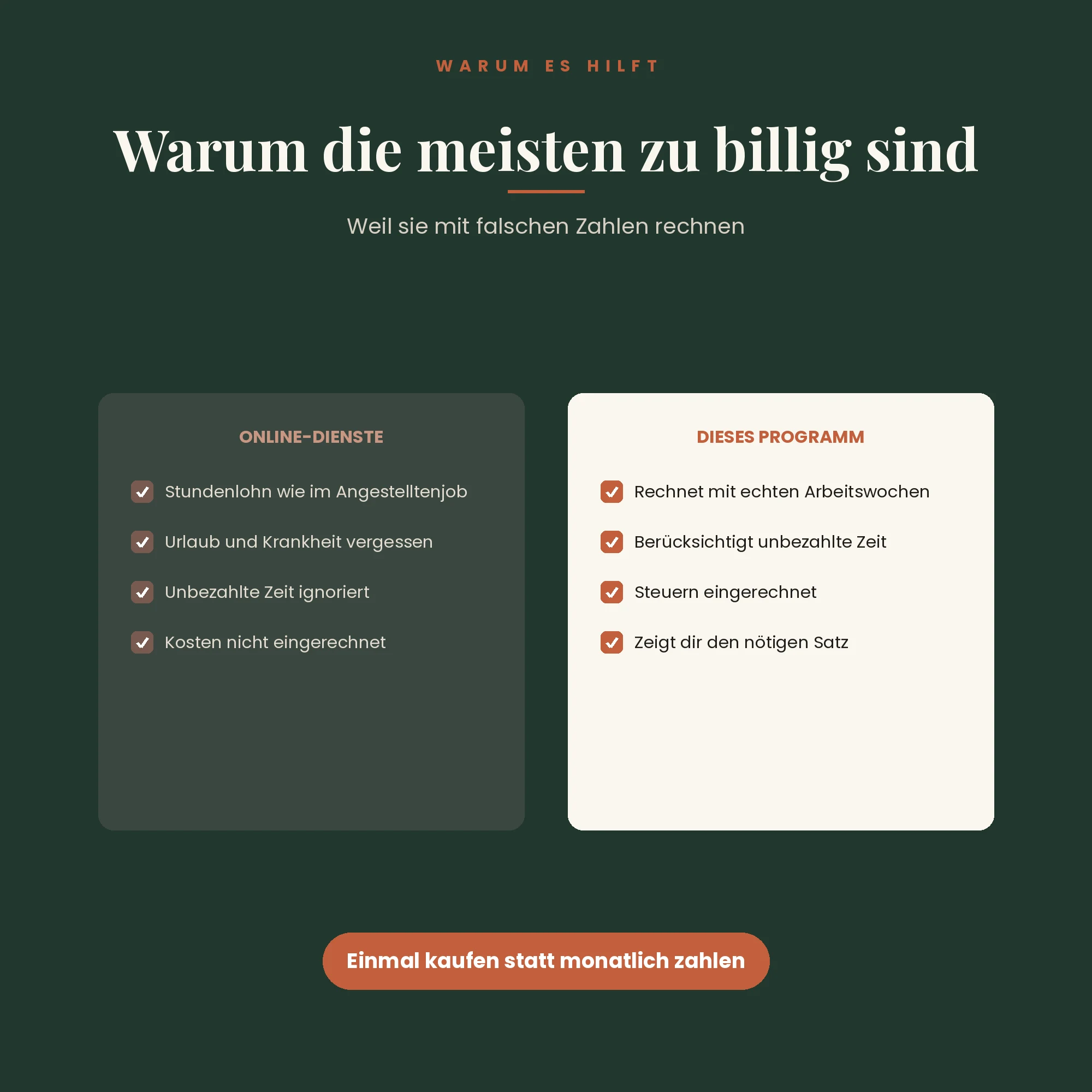 Stundensatz-Rechner – der Unterschied zu Online-Diensten