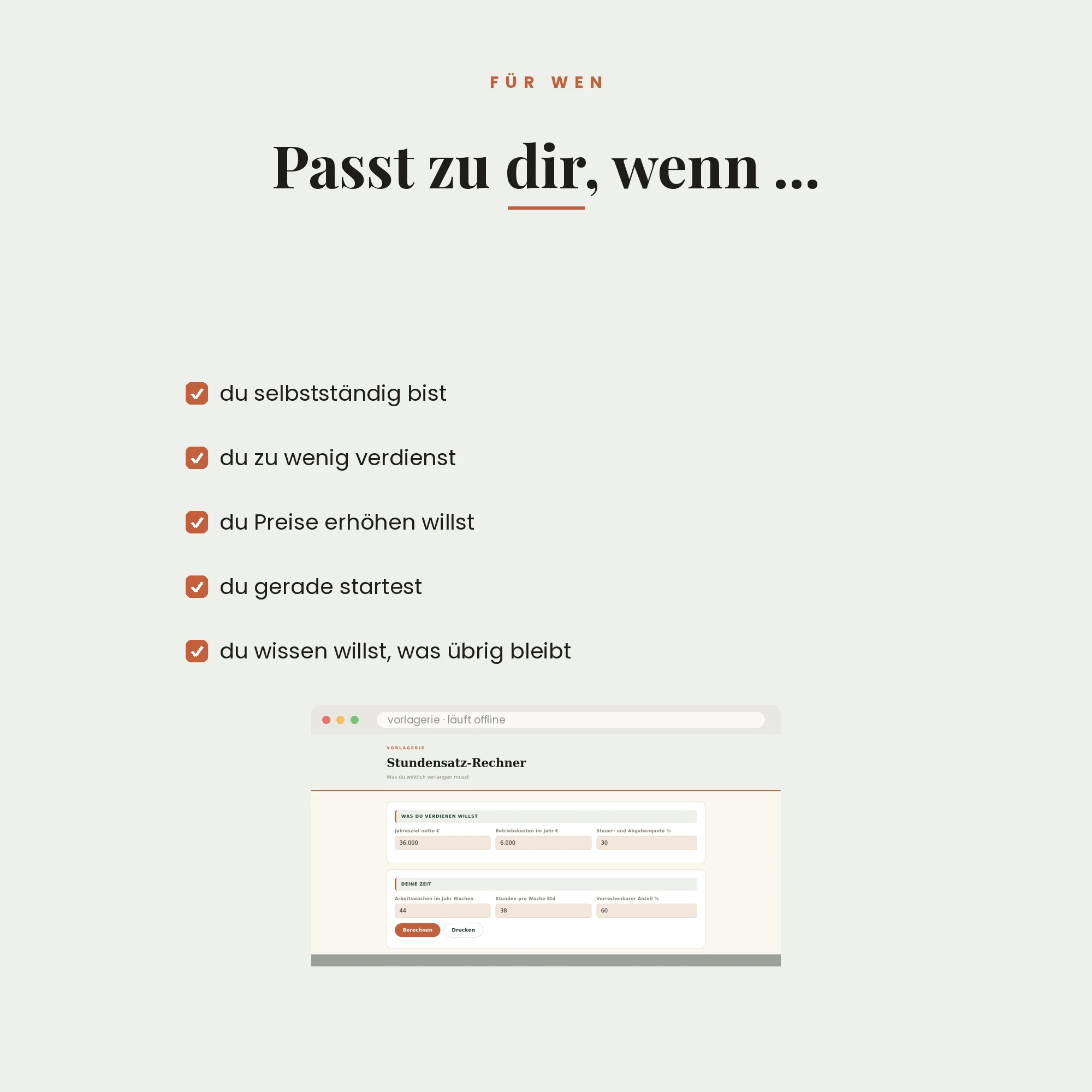 Stundensatz-Rechner – für wen es passt