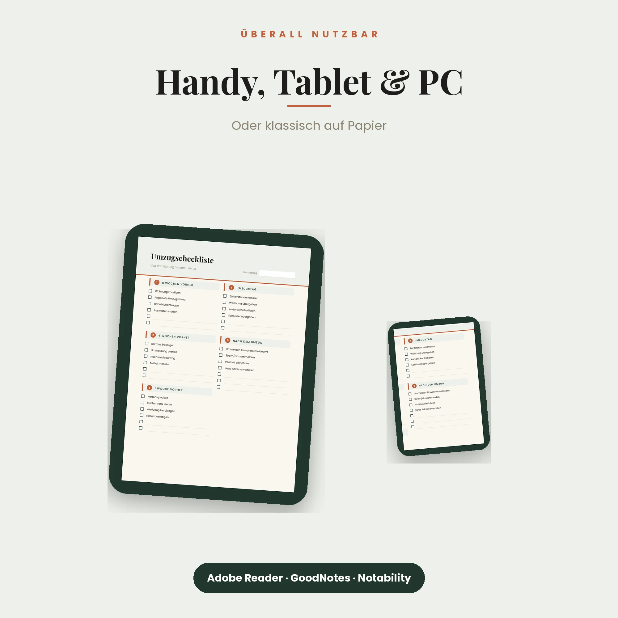 Umzugsplaner – auf Smartphone, Tablet und PC