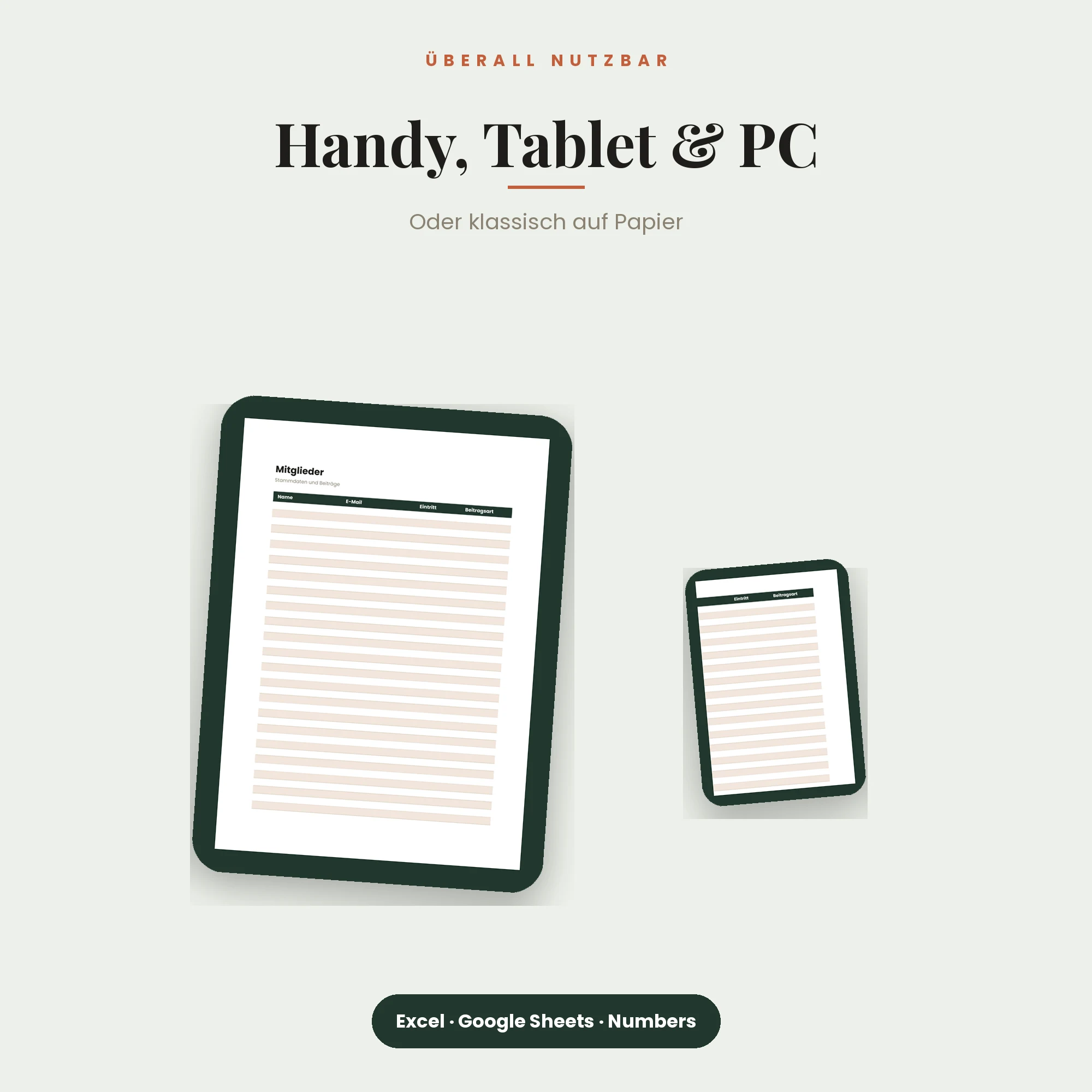 Verein · Kassenbuch & Mitglieder – auf Smartphone, Tablet und PC