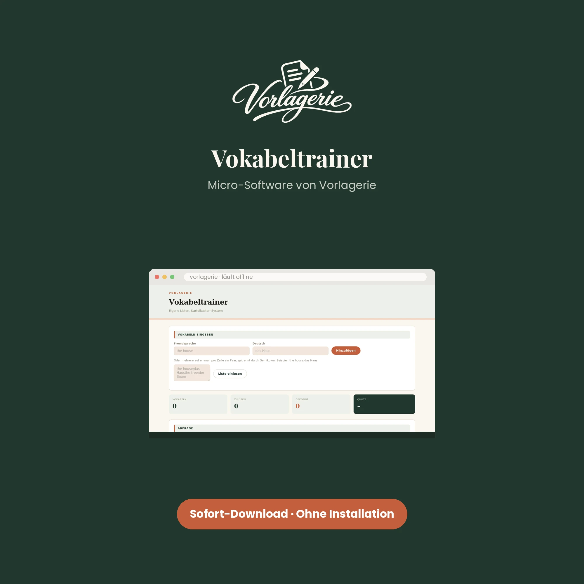 Vokabeltrainer – Vorlagerie