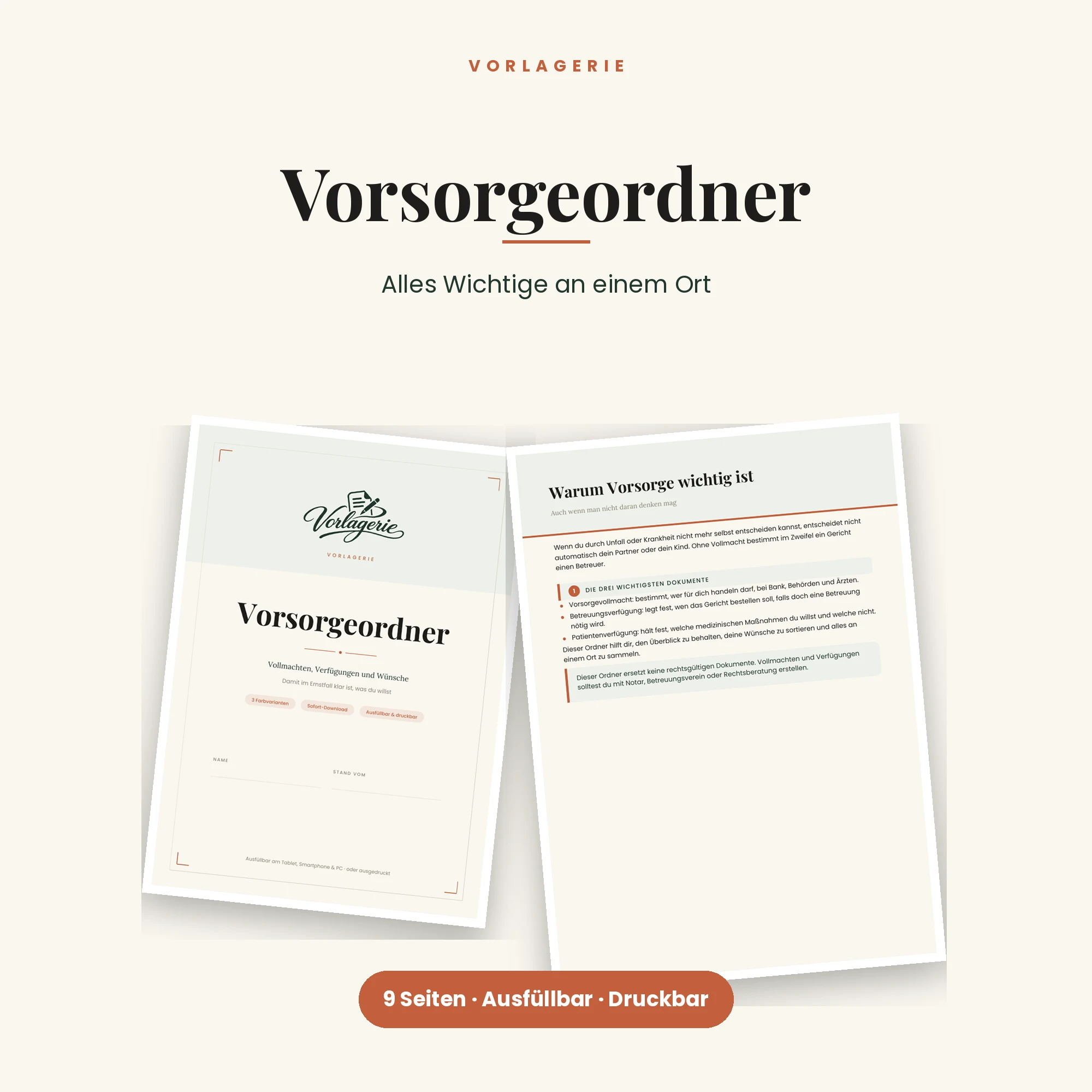 Vorsorgeordner Komplett – Titelbild