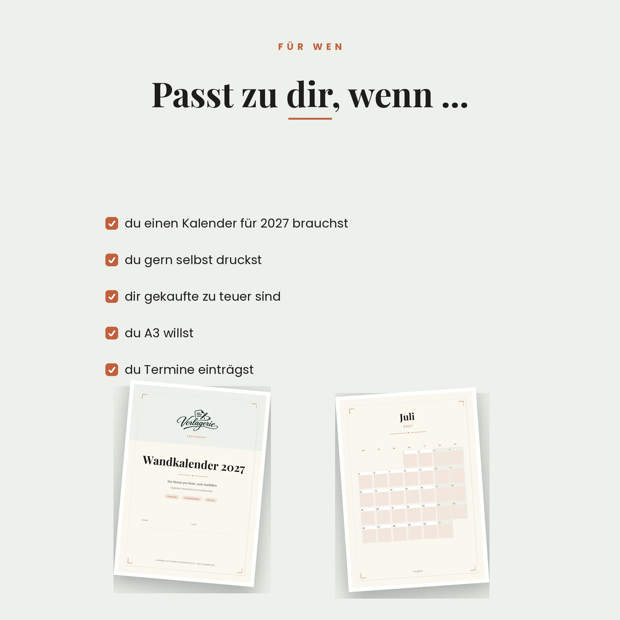 Wandkalender 2027 – für wen es passt