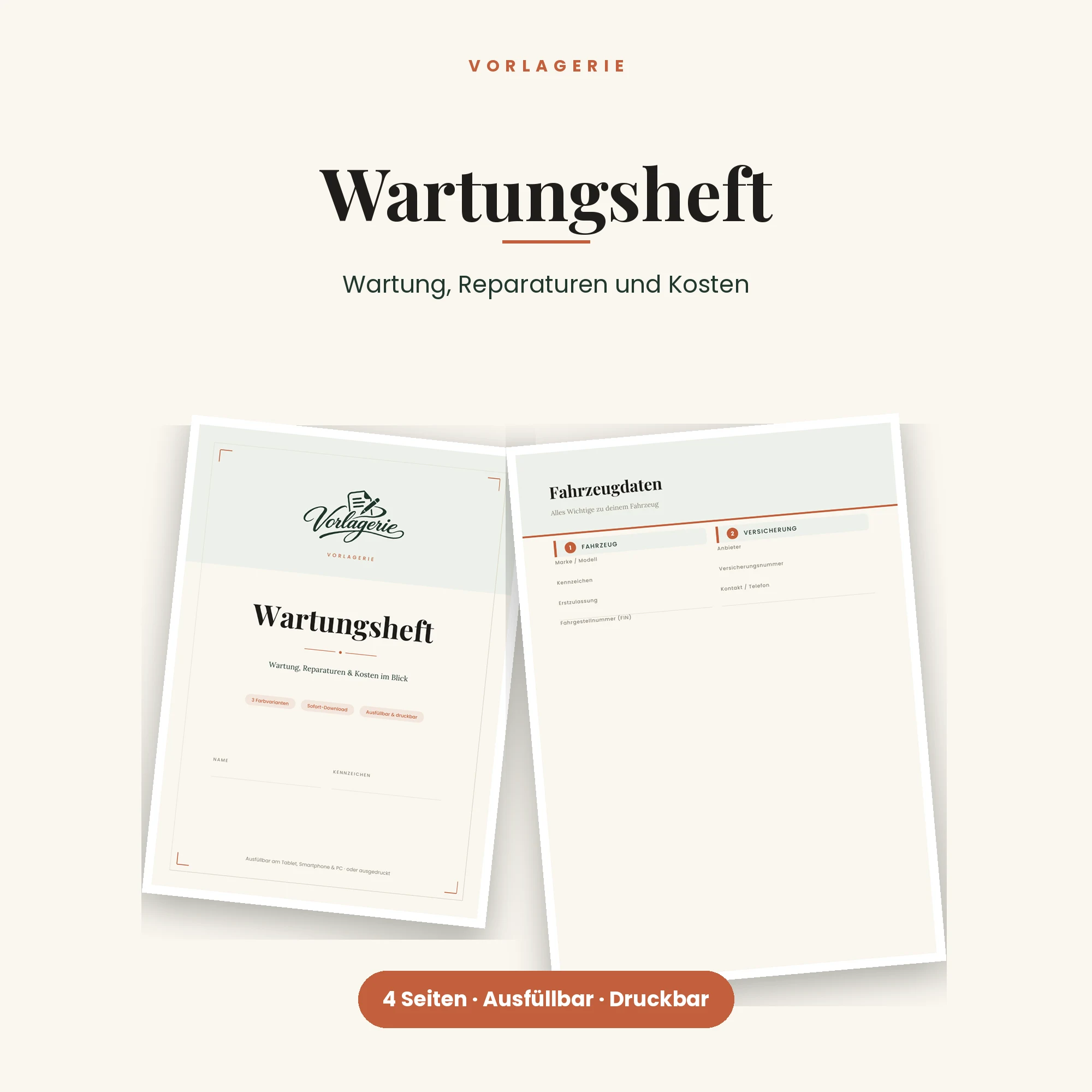 Fahrzeug-Wartungsheft – Titelbild