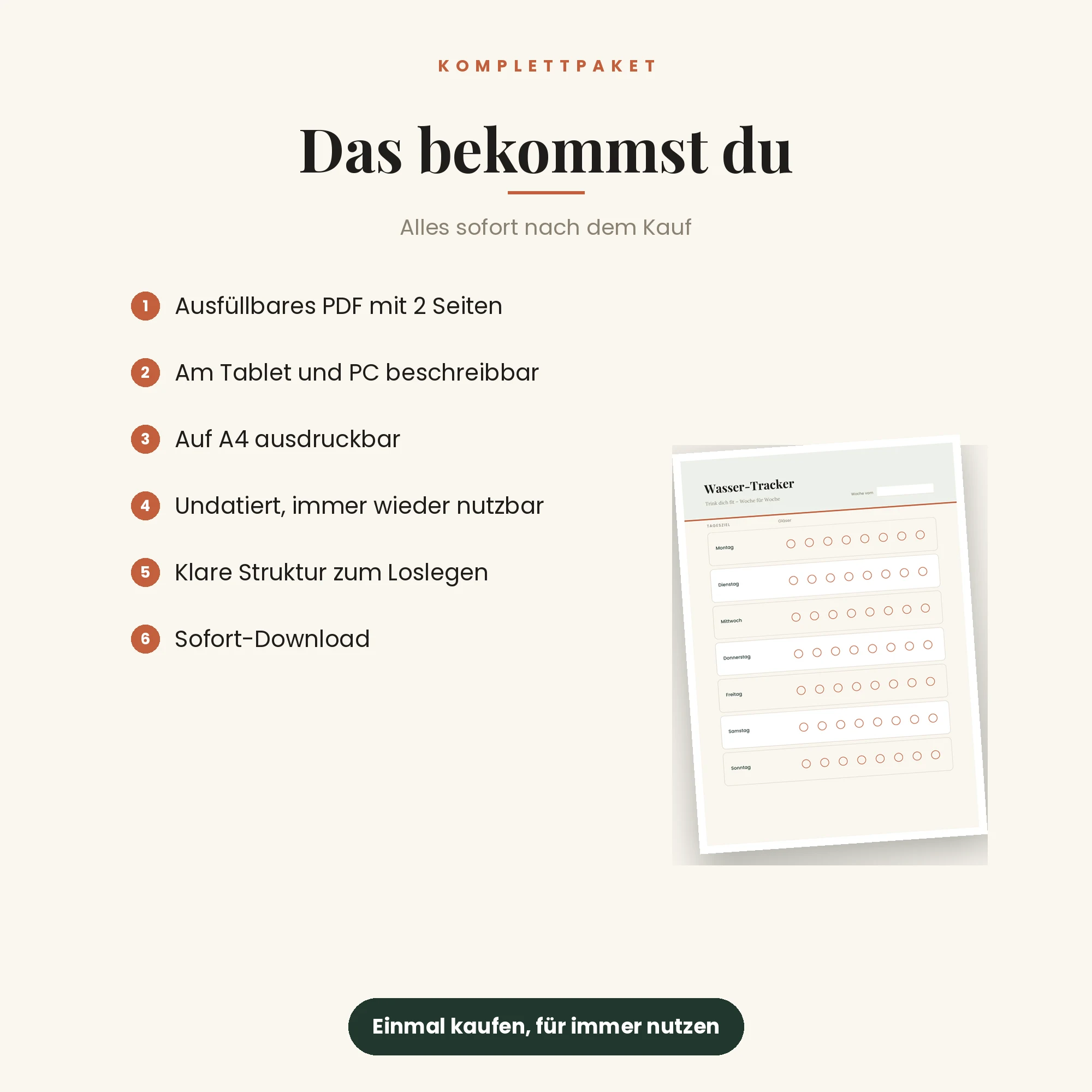Wasser-Tracker – das ist enthalten