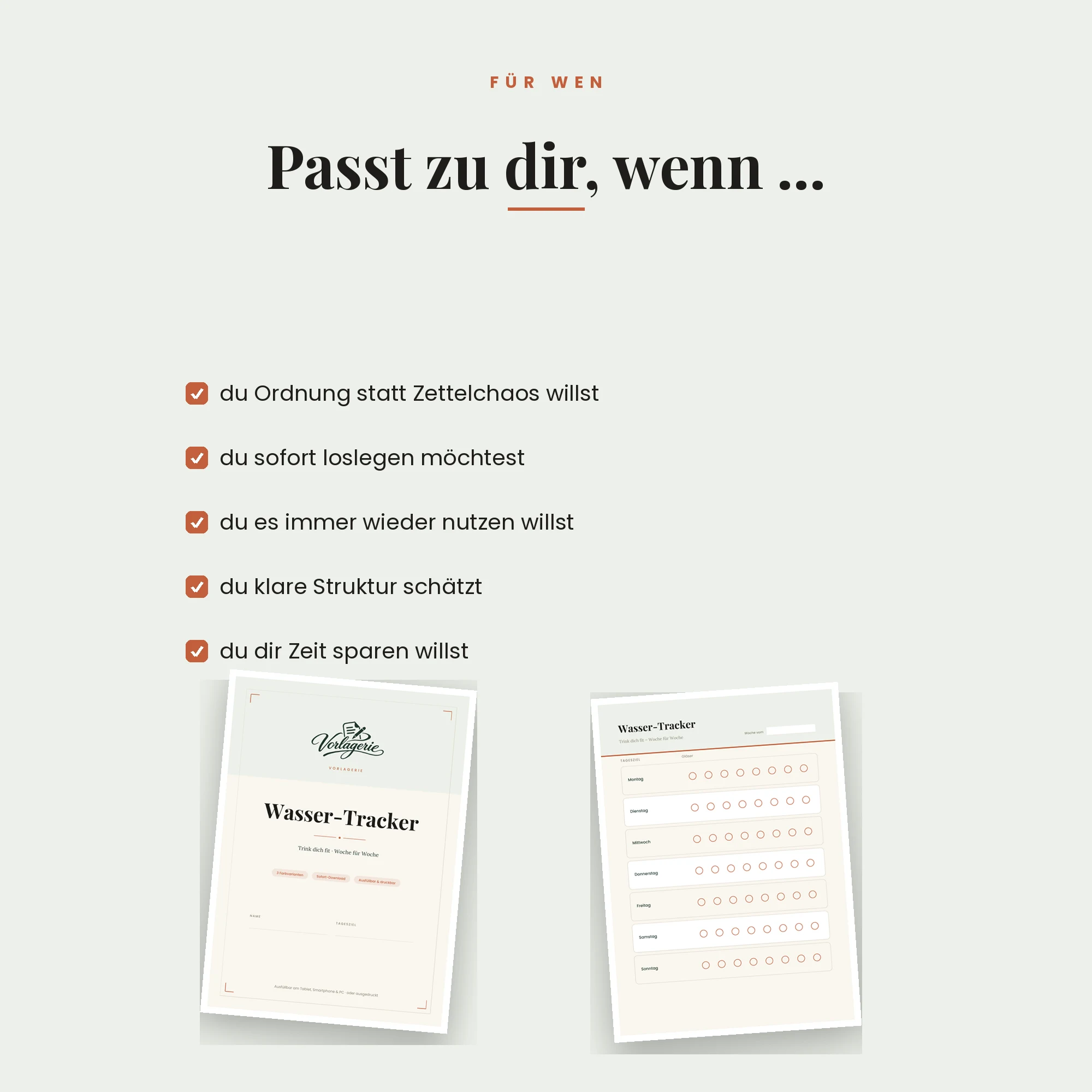 Wasser-Tracker – für wen die Vorlage passt