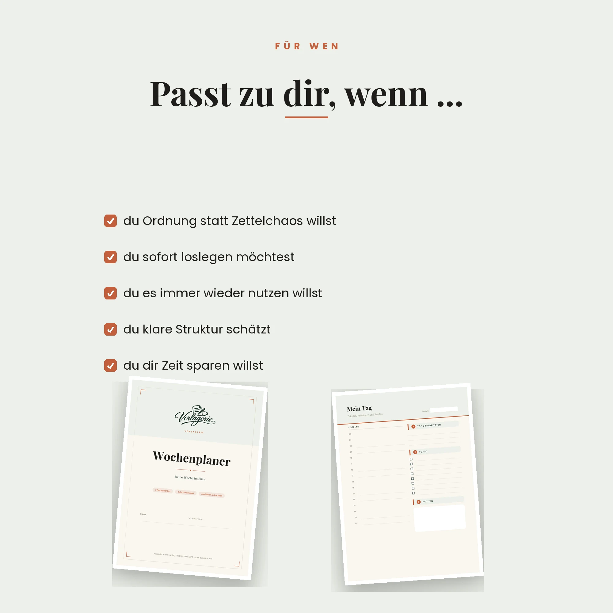 Wochenplaner – für wen die Vorlage passt