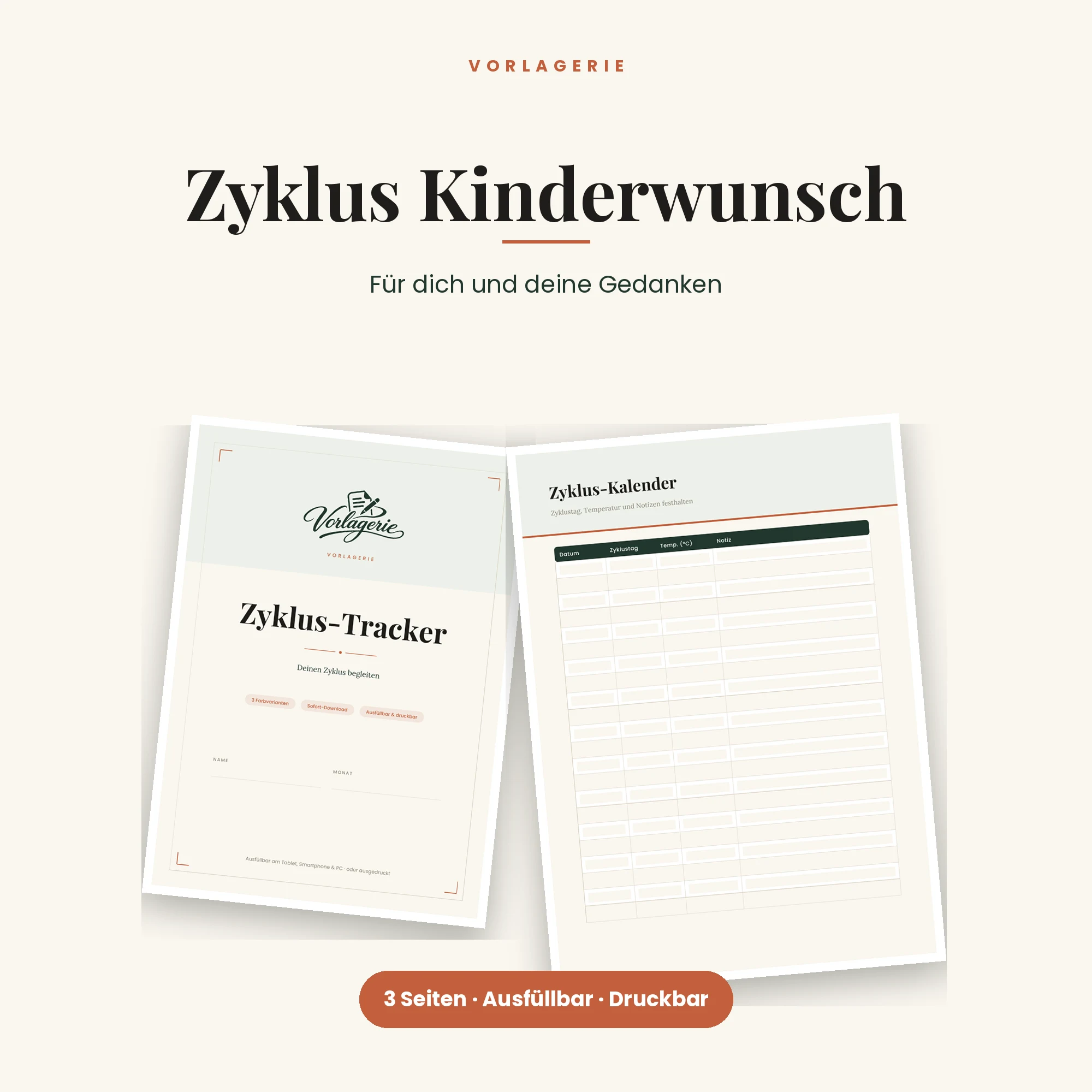 Zyklus-Tracker & Kinderwunsch-Journal – Titelbild