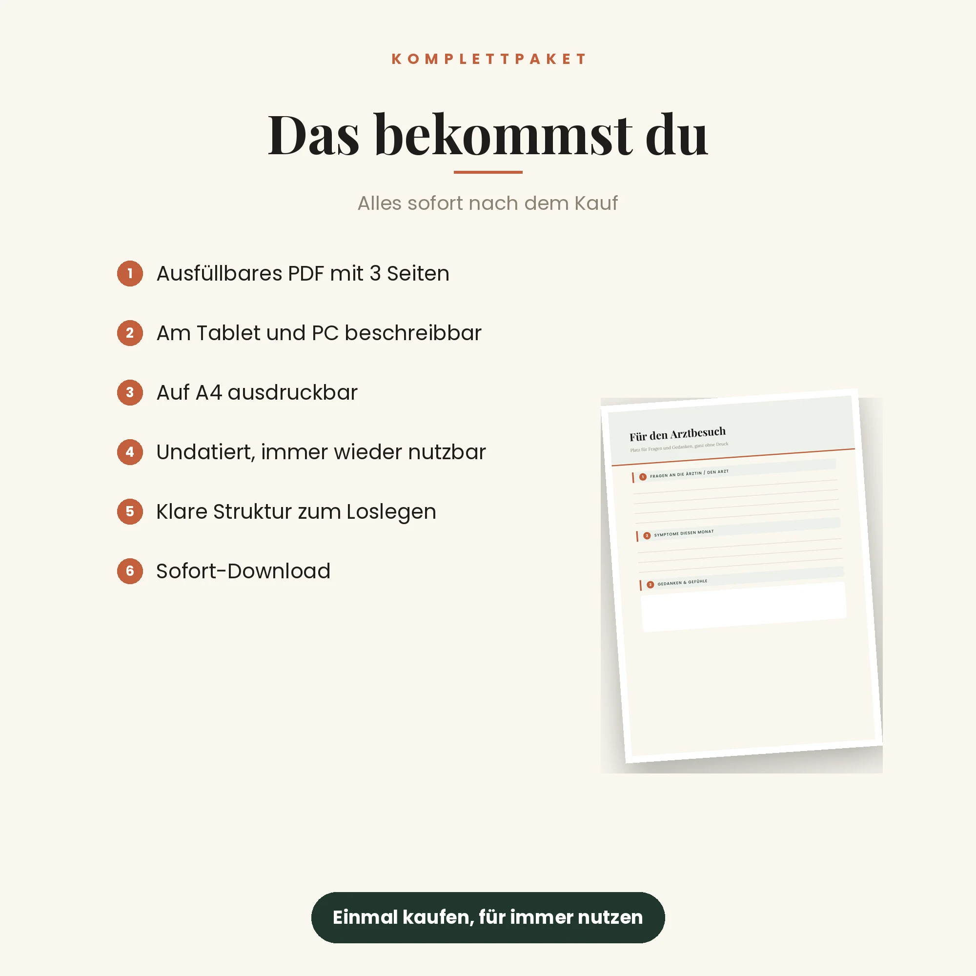 Zyklus-Tracker & Kinderwunsch-Journal – das ist enthalten