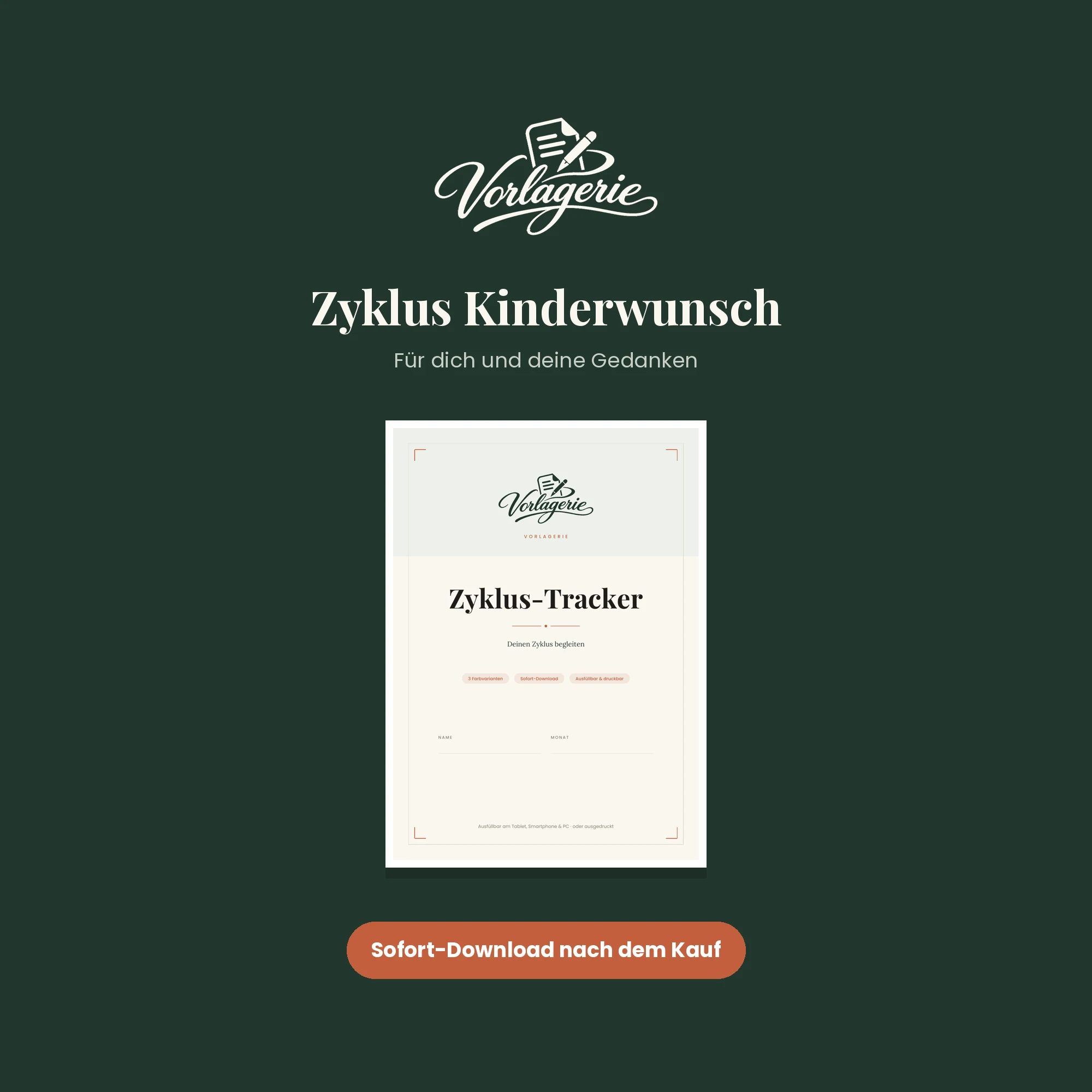 Zyklus-Tracker & Kinderwunsch-Journal – Vorlagerie